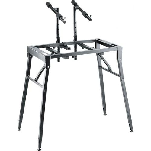  K&M Konig & Meyer 18950.017.55 Table Style Piano Keyboard Stand | Heavy Duty | Adjust Height For Adult/Youth Musicians | Integrated Leveling Feet | Collapsible Sturdy Portable | German Made | Black