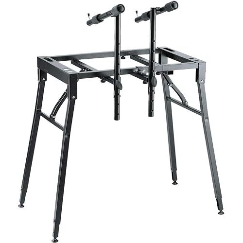  K&M Konig & Meyer 18950.017.55 Table Style Piano Keyboard Stand | Heavy Duty | Adjust Height For Adult/Youth Musicians | Integrated Leveling Feet | Collapsible Sturdy Portable | German Made | Black