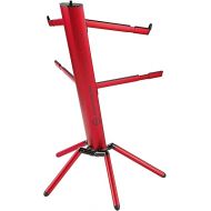 K&M Konig & Meyer 18860.000.36 Spider Pro Keyboard Stand | Height & Depth Adjustment For 2 Keyboards | Extendable Arms | Mic Boom Thread | Cable Clamp | Folds For Travel German Made Red Aluminum
