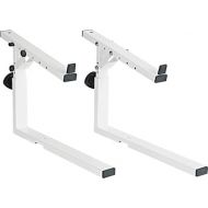K&M Konig & Meyer 18811.000.76 Keyboard Stacker | Compatible w/K&M Omega Table Style Stand | Add Keyboard, Laptop, Midi Controller, Mixer | Height/Tilt/Width Adjustment | Steel | German Made White