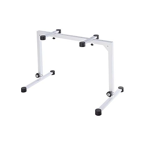  K&M - Konig & Meyer 18810.015.76 Table Style Keyboard Stand Omega - Sturdy Heavy Duty Adjustable Frame - Folds Flat Portable - Fits Piano and Electric Keyboards - For Adult and Youth Musicians - White