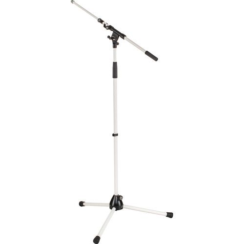  K&M 210/9 Tripod Microphone Stand with Telescoping Boom (White)