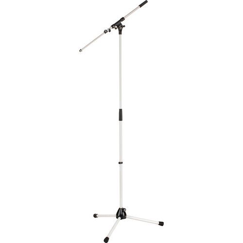  K&M 210/9 Tripod Microphone Stand with Telescoping Boom (White)