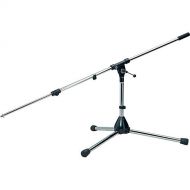 K&M 255 Low Level Tripod Microphone Stand with Telescoping Boom - Height: 11.41