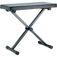 K&M 14076 Keyboard Bench with High Quality Fabric Seat (Black) (Extra Wide)