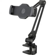 K&M 19805 Smartphone and Tablet Clamp-On Holder with Flexible Arm (Black)