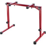 K&M 18820 Omega Pro Table-Style Keyboard Stand with Foldable Legs (Ruby Red)
