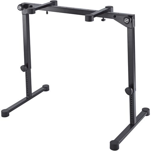  K&M 18820 Omega Pro Table-Style Keyboard Stand with Foldable Legs (Black)