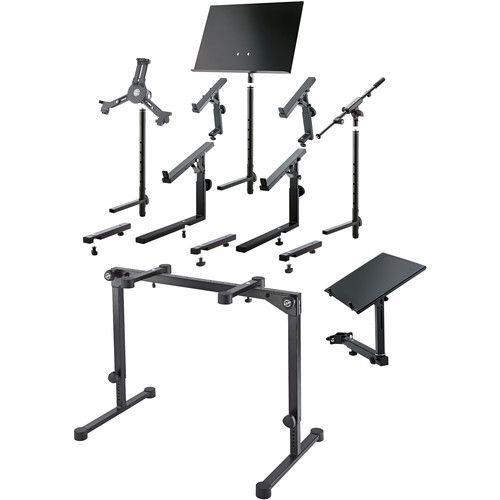  K&M 18820 Omega Pro Table-Style Keyboard Stand with Foldable Legs (Black)