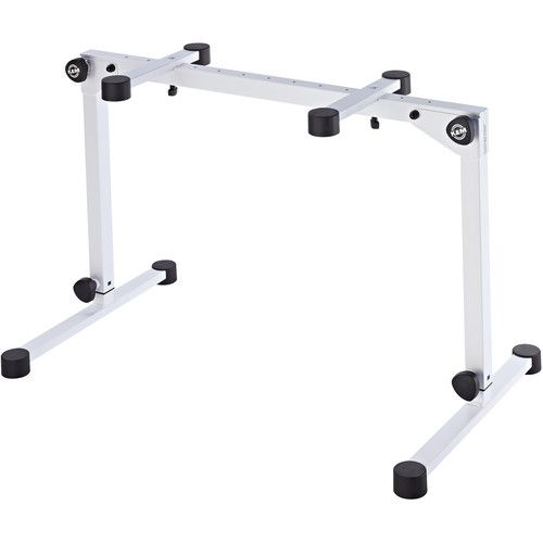  K&M 18820 Omega Pro Table-Style Keyboard Stand with Foldable Legs (White)