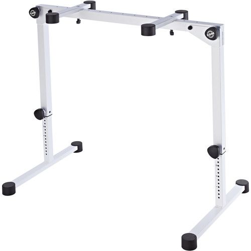  K&M 18820 Omega Pro Table-Style Keyboard Stand with Foldable Legs (White)