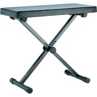 K&M 14075 Keyboard Bench with High Quality Imitation Leather Seat (Black) (Extra Wide)