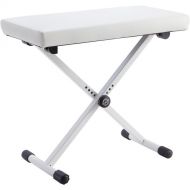 K&M 14077 Keyboard Bench (Imitation Leather, Pure White)