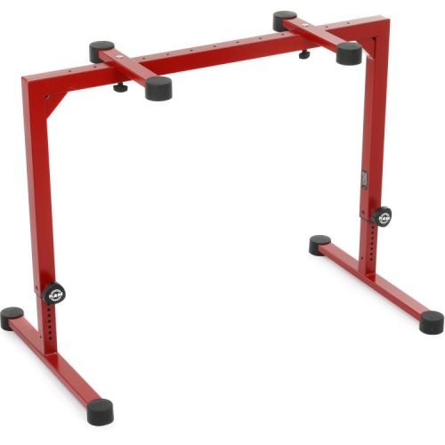 K&M 18810 Omega Table-Style Keyboard Stand, 2 TIer Bundle- Ruby Red