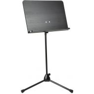 K&M 118/1 Orchestra Music Stand - Black with Black Wooden Desk
