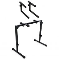 K&M 18810 Omega Table-Style Keyboard Stand 2 Tier Bundle - Black