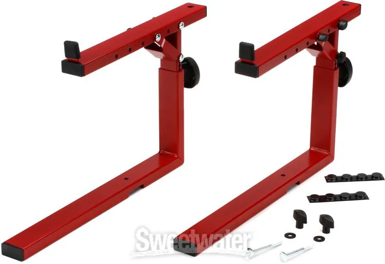  K&M 18820 Omega Pro Keyboard Stand and 2nd Tier Bundle - Ruby Red