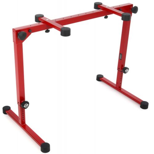  K&M 18820 Omega Pro Keyboard Stand and 2nd Tier Bundle - Ruby Red