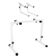 K&M 18810 Omega Table-Style Keyboard Stand 2 Tier Bundle- Pure White
