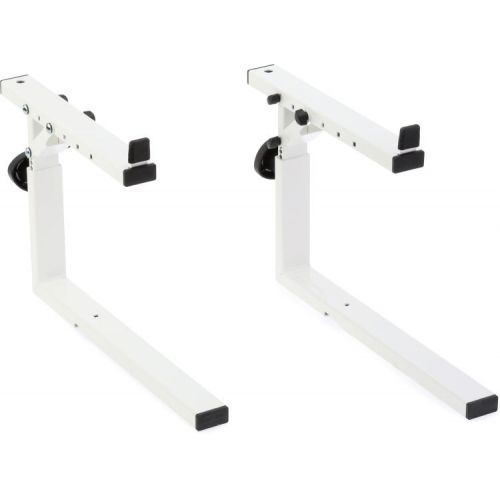  K&M 18810 Omega Table-Style Keyboard Stand 2 Tier Bundle- Pure White