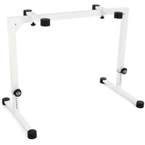  K&M 18810 Omega Table-Style Keyboard Stand 2 Tier Bundle- Pure White