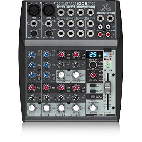  Behringer XENYX 1002FX 10 Channel Audio Mixer with Effects Processor + 1 x 20ft Structure XLR Cable + 1 x 18.6 ft Strukture Instrument Cable + K&M Micro Fiber Cloth Bundle