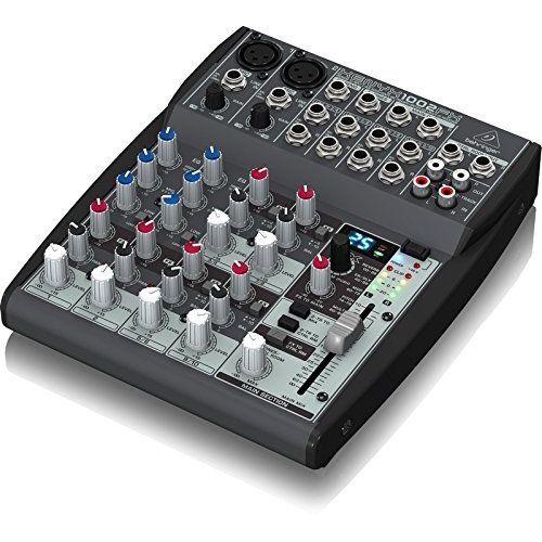  Behringer XENYX 1002FX 10 Channel Audio Mixer with Effects Processor + 1 x 20ft Structure XLR Cable + 1 x 18.6 ft Strukture Instrument Cable + K&M Micro Fiber Cloth Bundle