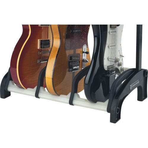  K&M Stands K&M-17513 Three Guitar Stand Guardian 3 -Black with Translucent Support Elements (17513.016.00)