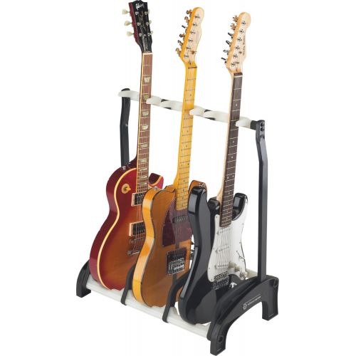  K&M Stands K&M-17513 Three Guitar Stand Guardian 3 -Black with Translucent Support Elements (17513.016.00)