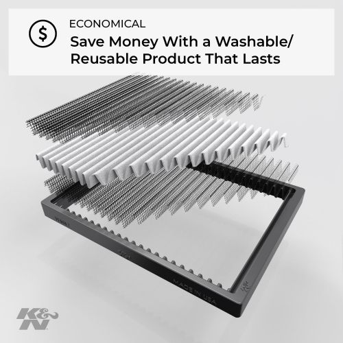  K&N VF2019 Washable & Reusable Cabin Air Filter Cleans and Freshens Incoming Air for your Lincoln, Mazda, Ford