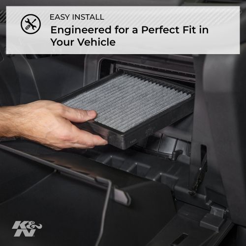  K&N VF1010 Washable & Reusable Cabin Air Filter Cleans and Freshens Incoming Air for your 2011-2016 JEEP Wrangler