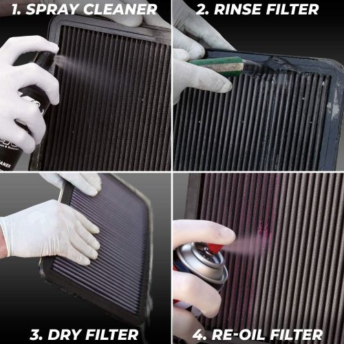  K&N Air Filter Cleaning Kit: Aerosol Filter Cleaner and Oil Kit; Restores Engine Air Filter Performance; Service Kit-99-5000