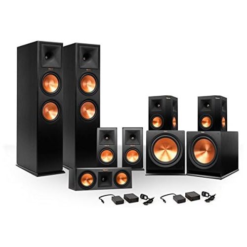 클립쉬 Klipsch 7.2 RP-250 Reference Premiere Surround Sound Speaker Package with R-110SW Subwoofers and two FREE Wireless Kits (Ebony)