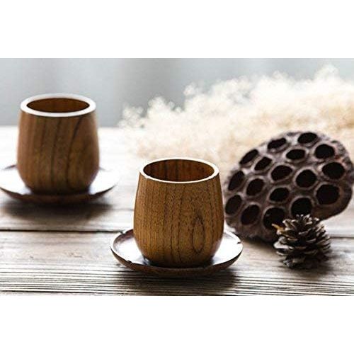  [아마존베스트]JKLcom Wooden Tea Cups Top Grade Natural Solid Wood Tea Cup 4 Pack,Wooden Teacups Coffee Mug Wine Mug for drinking Tea Coffee Wine Beer Hot Drinks,100-200 ML