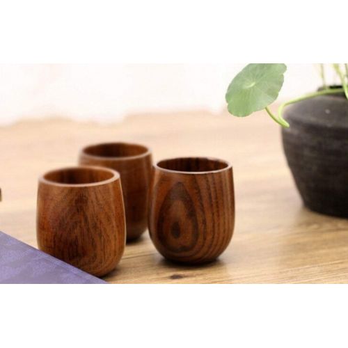  [아마존베스트]JKLcom Wooden Tea Cups Top Grade Natural Solid Wood Tea Cup 4 Pack,Wooden Teacups Coffee Mug Wine Mug for drinking Tea Coffee Wine Beer Hot Drinks,100-200 ML