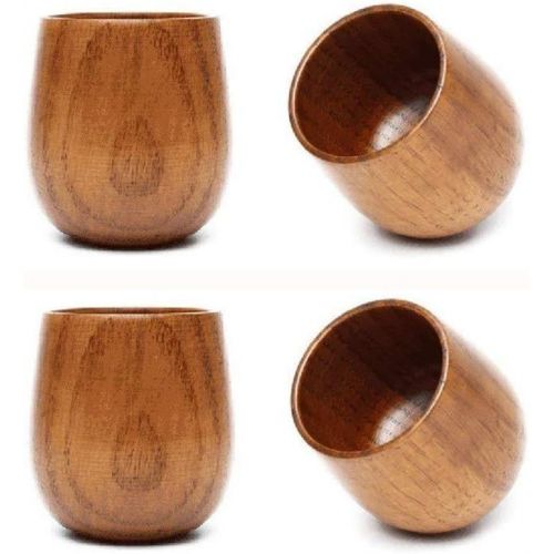  [아마존베스트]JKLcom Wooden Tea Cups Top Grade Natural Solid Wood Tea Cup 4 Pack,Wooden Teacups Coffee Mug Wine Mug for drinking Tea Coffee Wine Beer Hot Drinks,100-200 ML