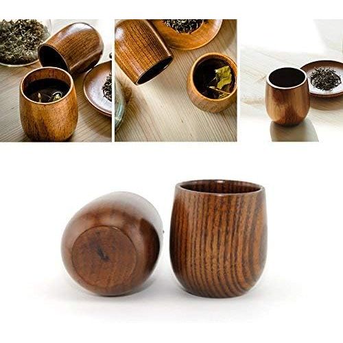  [아마존베스트]JKLcom Wooden Tea Cups Top Grade Natural Solid Wood Tea Cup 4 Pack,Wooden Teacups Coffee Mug Wine Mug for drinking Tea Coffee Wine Beer Hot Drinks,100-200 ML