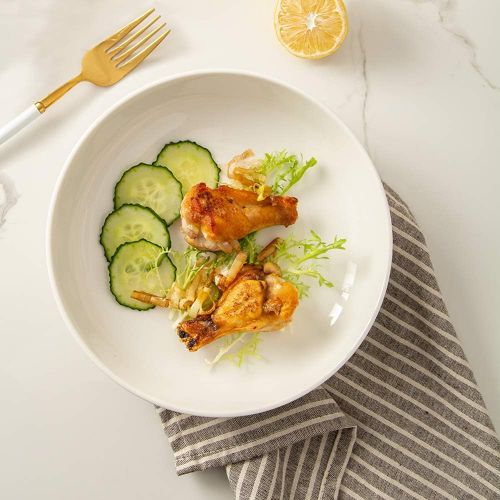  [아마존 핫딜] K KitchenTour KitchenTour Porcelain Salad Pasta Bowls - 26 Ounce - Set of 6, White