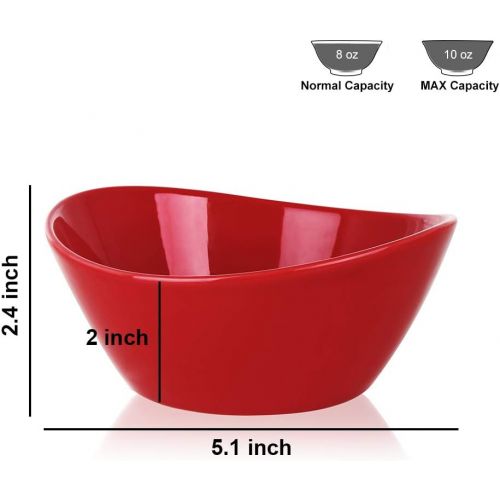  [아마존베스트]K KitchenTour KitchenTour Porcelain Bowls Set - 10 Ounces Dishwasher and Microwave Safe Bowls for Ice Cream, Dessert, Dipping Sauces - Set of 6, Assorted Colors