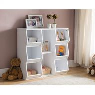K and B Furniture Co Inc White Wood 8-Shelf Bookcase
