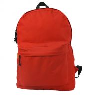 K-Cliffs 18in Classic Backpack Basic Bookbag Simple School Book Bags Vintage Emergency Daypack w/Padded Back & Side Pocket | RED