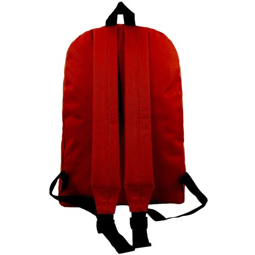  K-Cliffs 18in Classic Backpack Basic Bookbag Simple School Book Bags Vintage Emergency Daypack w/Padded Back & Side Pocket | RED