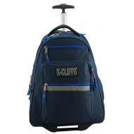 K-Cliffs Heavy Duty Rolling Backpack School Backpacks with Wheels Deluxe Trolley Book Bag Wheeled Daypack Workbag Multiple Pockets Bookbag with Safety Reflective Stripe Navy Blue