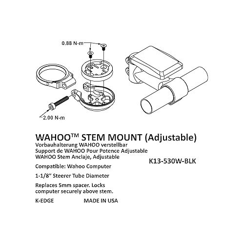  K-Edge Adjustable Stem Mount for Wahoo Computers