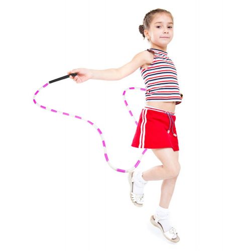  K-Roo Sports LLC K-Roo Sports Rainbow 7-Feet Jump Rope with Plastic Beaded Segmentation