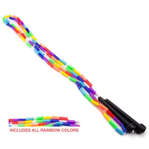  K-Roo Sports LLC K-Roo Sports Rainbow 7-Feet Jump Rope with Plastic Beaded Segmentation