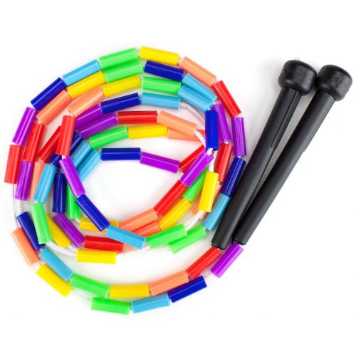  K-Roo Sports LLC K-Roo Sports Rainbow 7-Feet Jump Rope with Plastic Beaded Segmentation