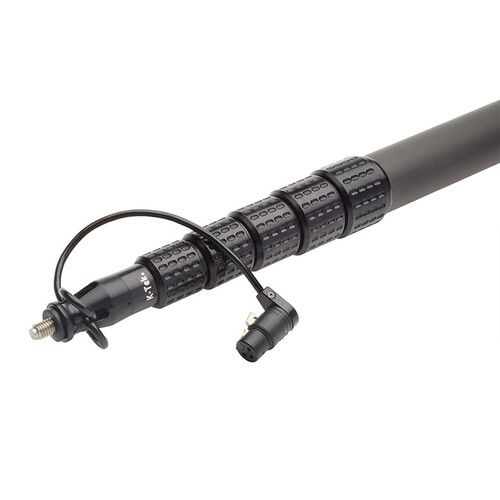  K-Tek KP20TA Mighty Boom 6-Section Graphite Boompole with Coiled Cable & Transmitter Adapter (20.3')