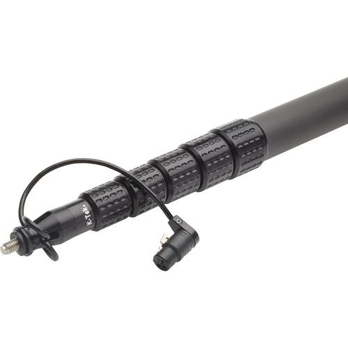  K-Tek KP6CCR 6' KlassicPro Graphite 6-Section Boompole with Internal XLR Coiled Cable, Side Exit