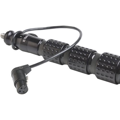  K-Tek KP9CCR 9' KlassicPro Graphite 6-Section Boompole with Internal XLR Coiled Cable, Side Exit